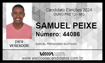 Candidato SAMUEL PEIXE 2024 - OURO PRETO - Eleições