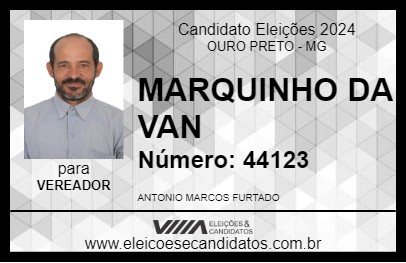 Candidato MARQUINHO DA VAN 2024 - OURO PRETO - Eleições