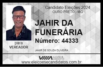 Candidato JAHIR DA FUNERÁRIA 2024 - OURO PRETO - Eleições