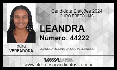 Candidato LEANDRA 2024 - OURO PRETO - Eleições