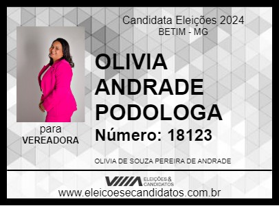 Candidato OLIVIA ANDRADE 2024 - BETIM - Eleições