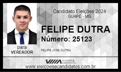 Candidato FELIPE DUTRA 2024 - GUAPÉ - Eleições