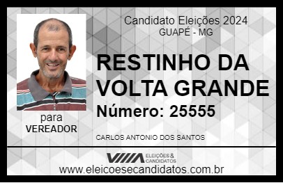 Candidato RESTINHO DA VOLTA GRANDE 2024 - GUAPÉ - Eleições