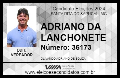 Candidato ADRIANO DA LANCHONETE 2024 - SANTA RITA DO SAPUCAÍ - Eleições