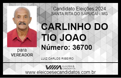 Candidato CARLINHO DO TIO JOAO 2024 - SANTA RITA DO SAPUCAÍ - Eleições