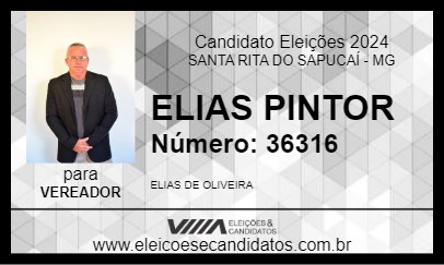 Candidato ELIAS PINTOR 2024 - SANTA RITA DO SAPUCAÍ - Eleições