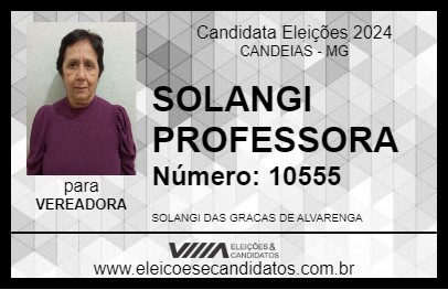 Candidato SOLANGI PROFESSORA 2024 - CANDEIAS - Eleições