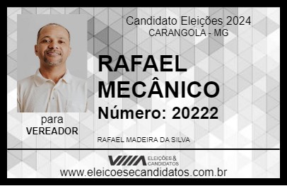 Candidato RAFAEL MECÂNICO 2024 - CARANGOLA - Eleições