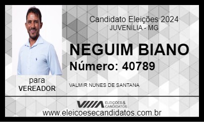 Candidato NEGUIM BIANO 2024 - JUVENÍLIA - Eleições