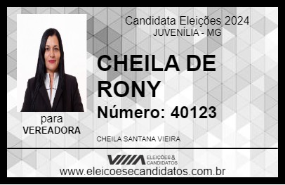 Candidato CHEILA DE RONY 2024 - JUVENÍLIA - Eleições