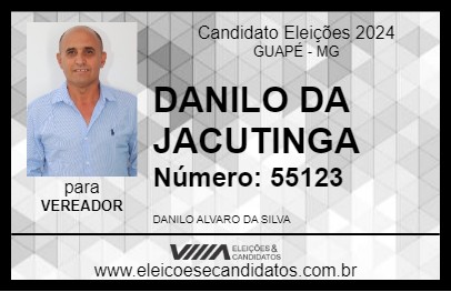 Candidato DANILO DA JACUTINGA 2024 - GUAPÉ - Eleições