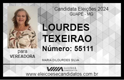 Candidato LOURDES TEXEIRAO 2024 - GUAPÉ - Eleições