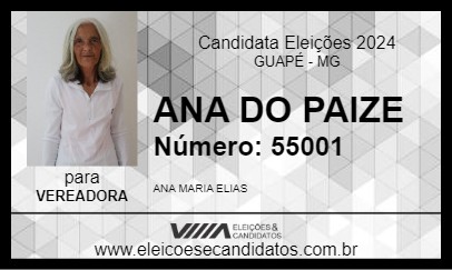 Candidato ANA  DO PAIZE 2024 - GUAPÉ - Eleições