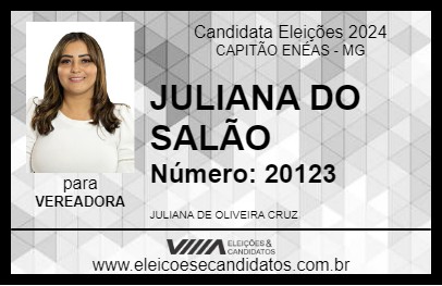 Candidato JULIANA DO SALÃO 2024 - CAPITÃO ENÉAS - Eleições