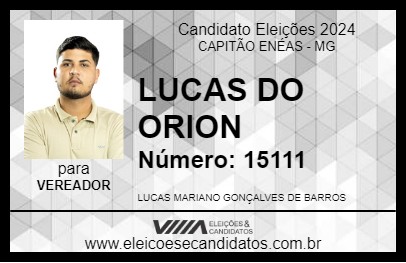 Candidato LUCAS DO ORION 2024 - CAPITÃO ENÉAS - Eleições