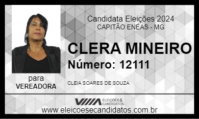 Candidato CLERA MINEIRO 2024 - CAPITÃO ENÉAS - Eleições