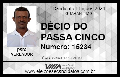 Candidato DÉCIO DO PASSA CINCO 2024 - GUARANI - Eleições