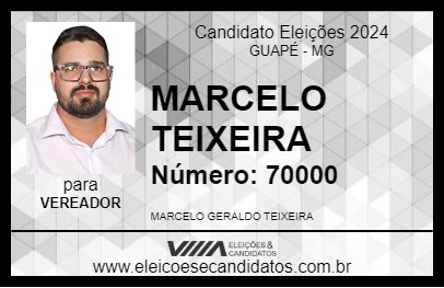 Candidato MARCELO TEIXEIRA 2024 - GUAPÉ - Eleições