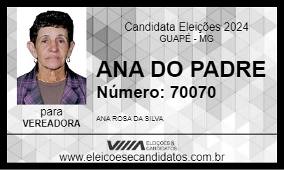 Candidato ANA DO PADRE 2024 - GUAPÉ - Eleições