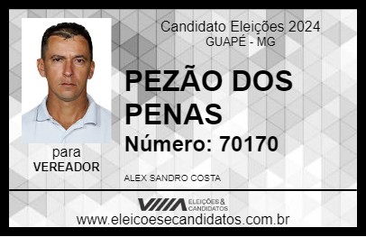 Candidato PEZÃO DOS PENAS 2024 - GUAPÉ - Eleições