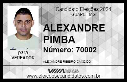 Candidato ALEXANDRE PIMBA 2024 - GUAPÉ - Eleições