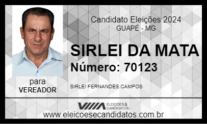 Candidato SIRLEI DA MATA 2024 - GUAPÉ - Eleições