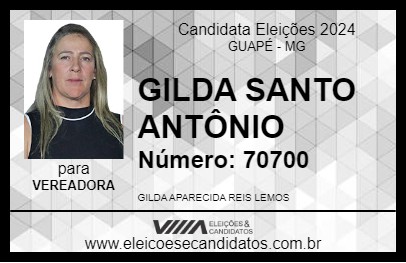 Candidato GILDA SANTO ANTÔNIO 2024 - GUAPÉ - Eleições