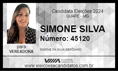 Candidato SIMONE SILVA 2024 - GUAPÉ - Eleições