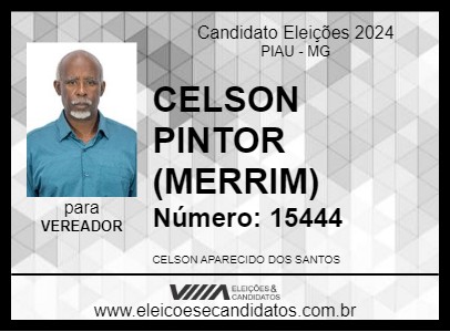 Candidato CELSON PINTOR (MERRIM) 2024 - PIAU - Eleições