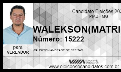 Candidato WALEKSON(MATRICULADO) 2024 - PIAU - Eleições