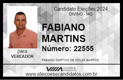 Candidato FABIANO MARTINS 2024 - DIVINO - Eleições