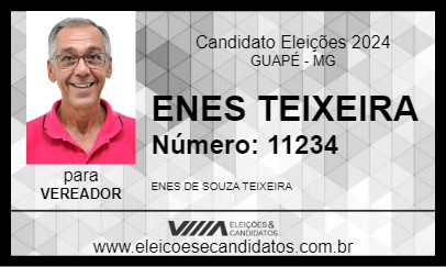 Candidato ENES TEIXEIRA 2024 - GUAPÉ - Eleições