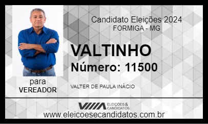 Candidato VALTINHO 2024 - FORMIGA - Eleições