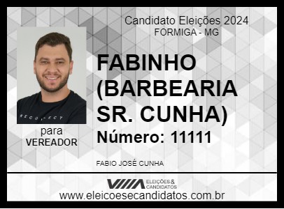 Candidato FABINHO (BARBEARIA SR. CUNHA) 2024 - FORMIGA - Eleições