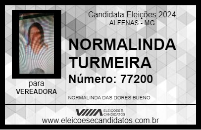 Candidato NORMALINDA TURMEIRA 2024 - ALFENAS - Eleições