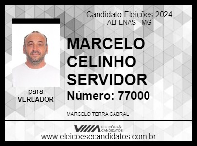 Candidato MARCELO CELINHO SERVIDOR 2024 - ALFENAS - Eleições