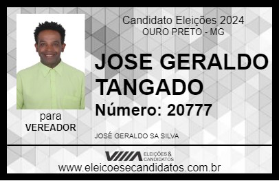 Candidato JOSE GERALDO TANGADO 2024 - OURO PRETO - Eleições