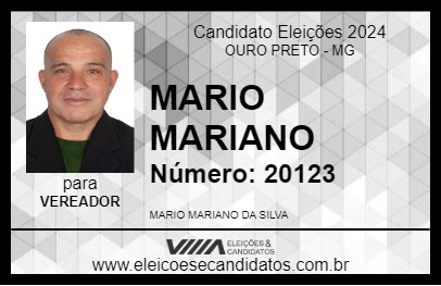 Candidato MARIO MARIANO 2024 - OURO PRETO - Eleições