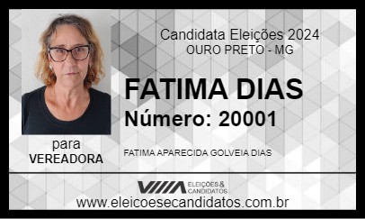 Candidato FATIMA DIAS 2024 - OURO PRETO - Eleições