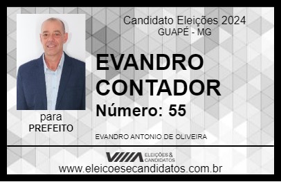 Candidato EVANDRO CONTADOR 2024 - GUAPÉ - Eleições