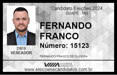 Candidato FERNANDO FRANCO 2024 - GUAPÉ - Eleições