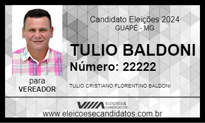 Candidato TULIO BALDONI 2024 - GUAPÉ - Eleições