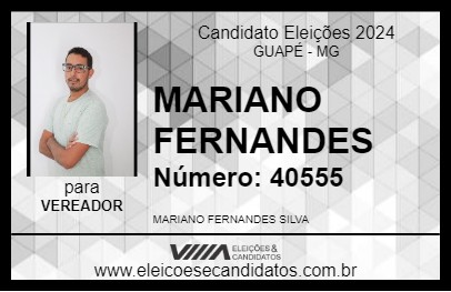 Candidato MARIANO FERNANDES 2024 - GUAPÉ - Eleições