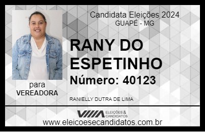 Candidato RANY DO ESPETINHO 2024 - GUAPÉ - Eleições