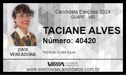 Candidato TACIANE ALVES 2024 - GUAPÉ - Eleições