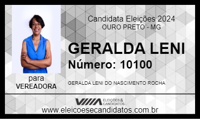 Candidato GERALDA LENI 2024 - OURO PRETO - Eleições