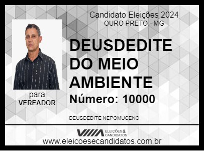 Candidato DEUSDEDITE DO MEIO AMBIENTE 2024 - OURO PRETO - Eleições