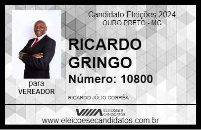 Candidato RICARDO GRINGO 2024 - OURO PRETO - Eleições