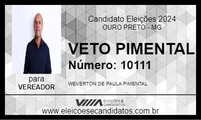 Candidato VETO PIMENTEL 2024 - OURO PRETO - Eleições