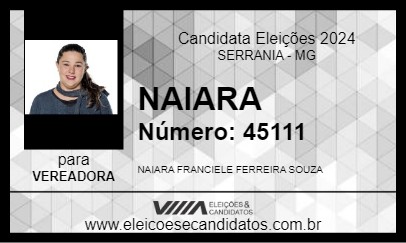 Candidato NAIARA 2024 - SERRANIA - Eleições